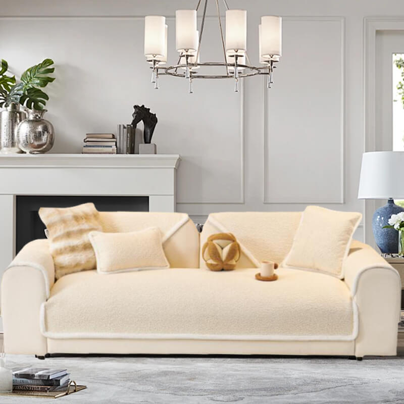 Plush Warm Sofa Couch Cover, Washable Couch Covers, Non Slip Sectional