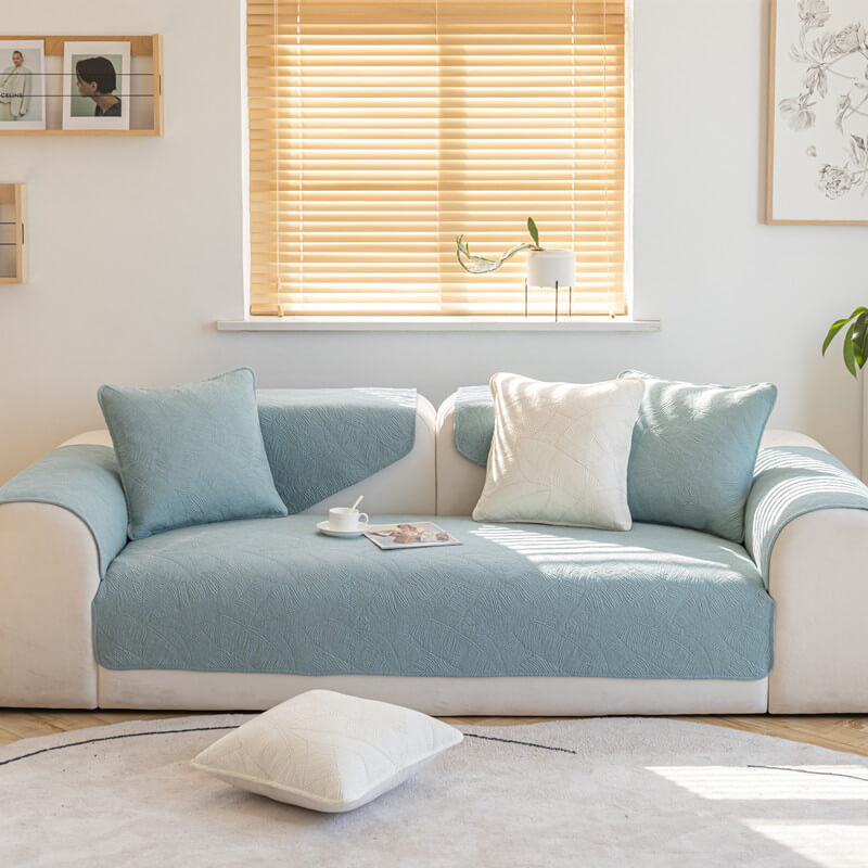Soft Cotton Minimalist Non-Slip Sofa Cover , Washable Cushion , Furniture Protector