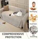Couch Cover Sofa Cover with Tassel, Soft Chenille Boho Couch Covers Sofa Covers Washable Furniture Cover for Living Room  ﻿