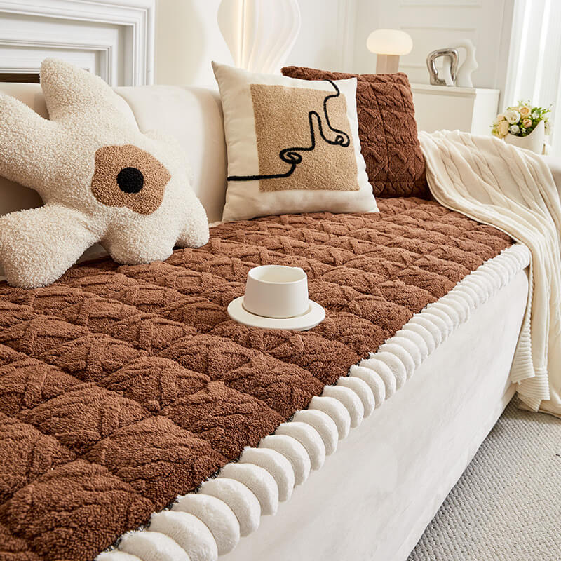 Sofa Cover Fuzzy Couch Cover for Pet, Couch Covers for Dogs Washable Non-Slip Sofa Slipcover Cushion Protector Pets Friendly Mat Bed ﻿