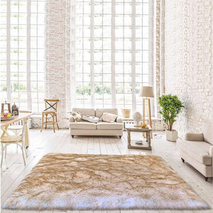 Premium Faux Fur Sheepskin Rectangle Area Rug