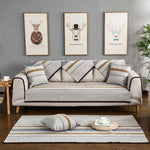 Striped cotton linen Sectional Couch Covers