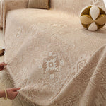 Couch Cover Sofa Cover with Tassel, Soft Chenille Boho Couch Covers Sofa Covers Washable Furniture Cover for Living Room  ﻿