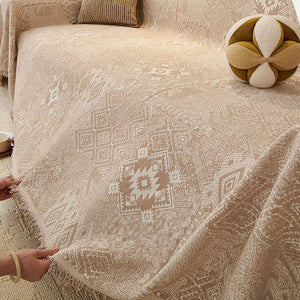 Couch Cover Sofa Cover with Tassel, Soft Chenille Boho Couch Covers Sofa Covers Washable Furniture Cover for Living Room  ﻿