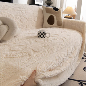 Non Slip Plush Jacquard Sofa Blanket Couch Cover| Multifunctional Furniture Protector for Pets, Slipcover for Sectional, Loveseat, Recliner, Chair, Decorative Home Decor ﻿ ﻿