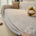 Couch Cover Sofa Cover with Tassel, Soft Chenille Boho Couch Covers Sofa Covers Washable Furniture Cover for Living Room  ﻿