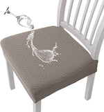 Stretch Seat Covers for Dining Room, Jacquard Waterproof Dining Chair Seat Protector Set