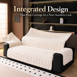 Thick Velvet Oversized Sofa Cover for 3 Cushion Couch, Washable Furniture Protector for Dogs, Non-Slip Slipcover