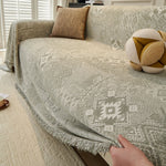 Couch Cover Sofa Cover with Tassel, Soft Chenille Boho Couch Covers Sofa Covers Washable Furniture Cover for Living Room  ﻿