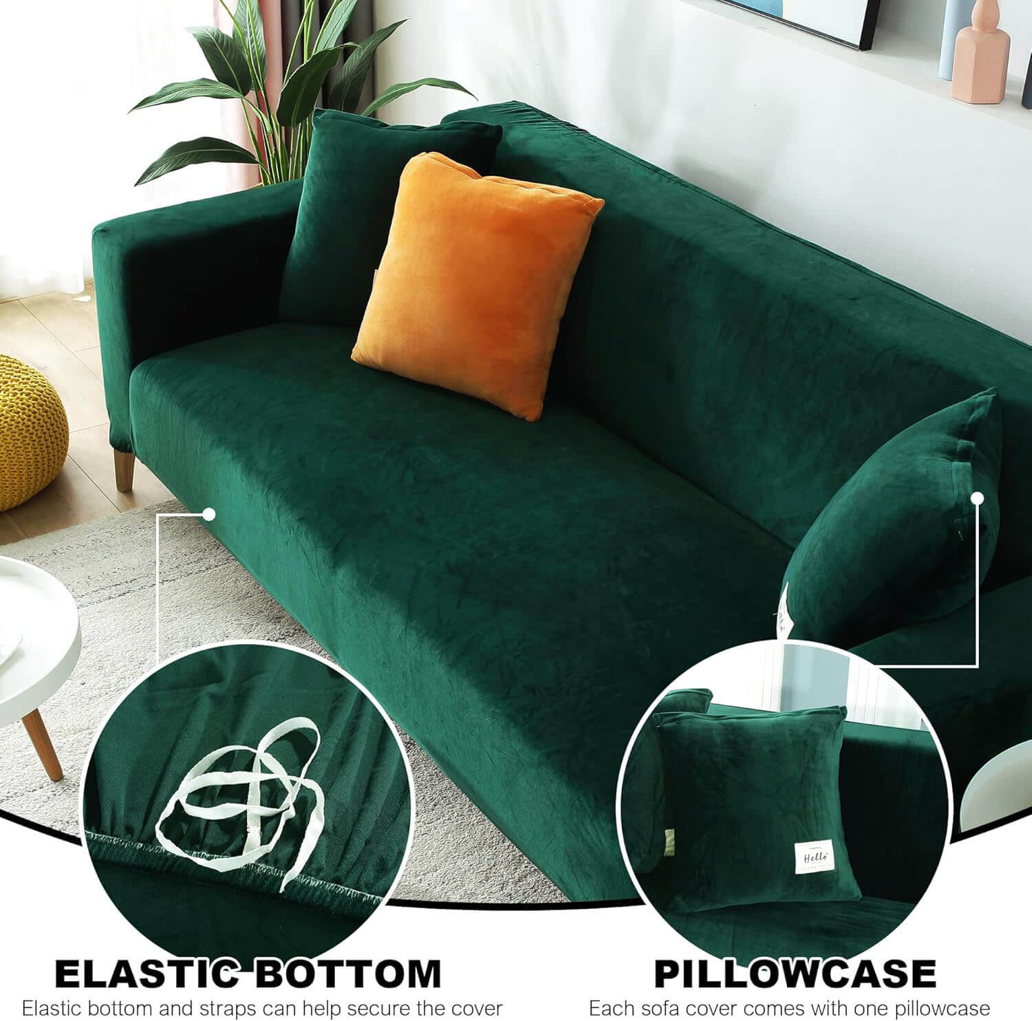 Velvet Sectional Superhero - Fights Stains, Defeats Pet Hair & Saves Your Decor Reputation Daily