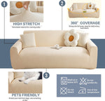 Stretch Sofa Cover - Washable Slipcover for Couch, Non-Slip Elastic Furniture Protector - Pet & Kid-Friendly