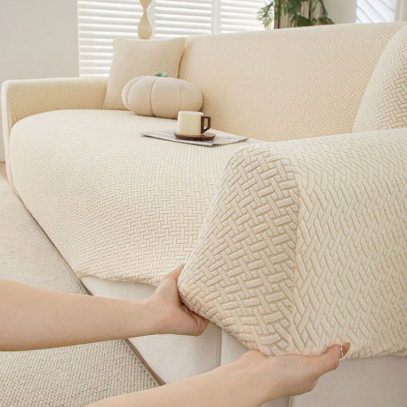 Stretch Sofa Cover - Washable Slipcover for Couch, Non-Slip Elastic Furniture Protector - Pet & Kid-Friendly
