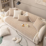 Velvet Plush Sectional Couch Cover, Anti-Slip Sofa Slipcover for Pets Kids - Furniture Protector Sofa Covers for 3 Cushion Couch Loveseat Recliner L Shaped Armrest Backrest (Only 1 Piece)