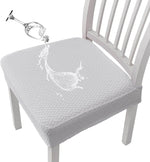 Stretch Seat Covers for Dining Room, Jacquard Waterproof Dining Chair Seat Protector Set