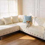 Cotton Couch Covers for Dogs, Washable Non Slip Sofa Seat Cushion Protector, Quilted Breathable Soft Mat for Living Room