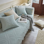 Boho Embroidery Couch Sofa Cover Cotton Quilted Non-Slip Sectional Couch Covers Sofa Slipcover for Dogs, Children, Pets Furniture Protector