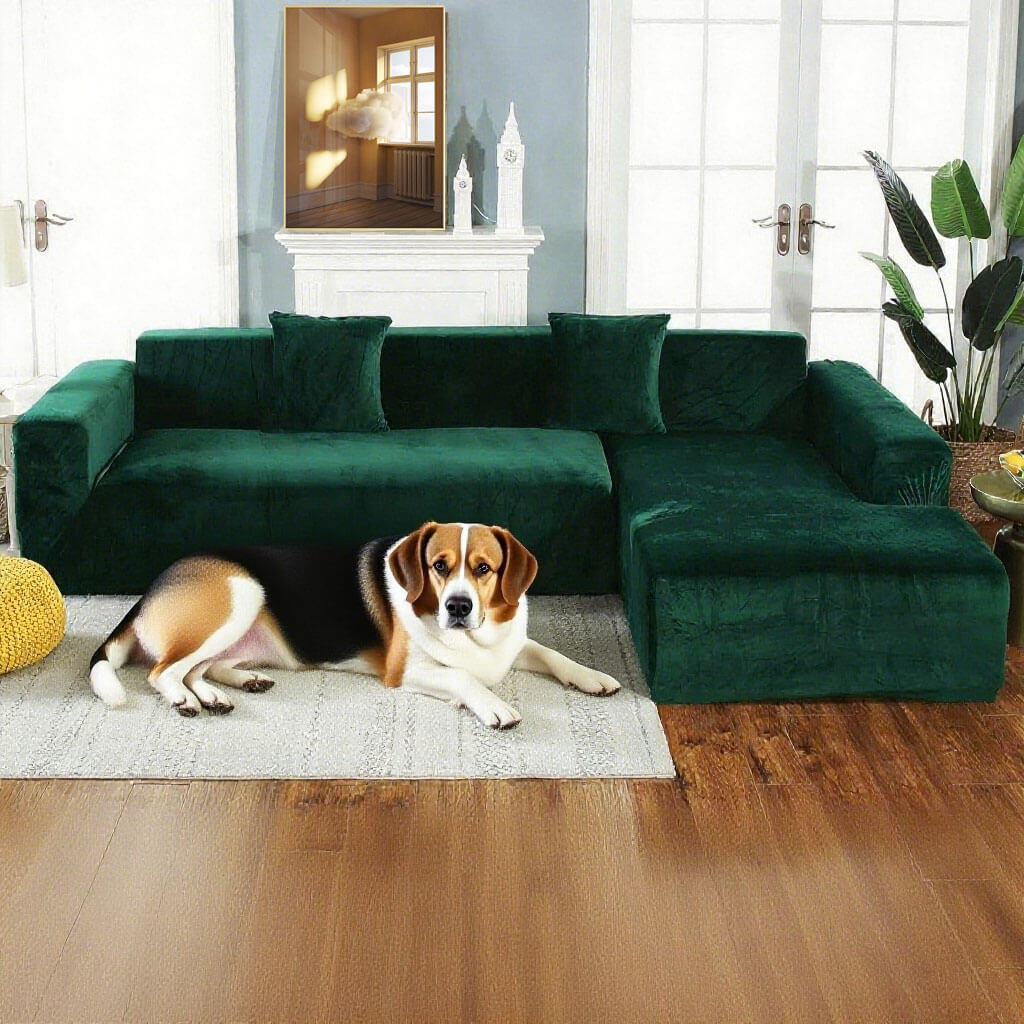 Velvet Sectional Superhero - Fights Stains, Defeats Pet Hair & Saves Your Decor Reputation Daily
