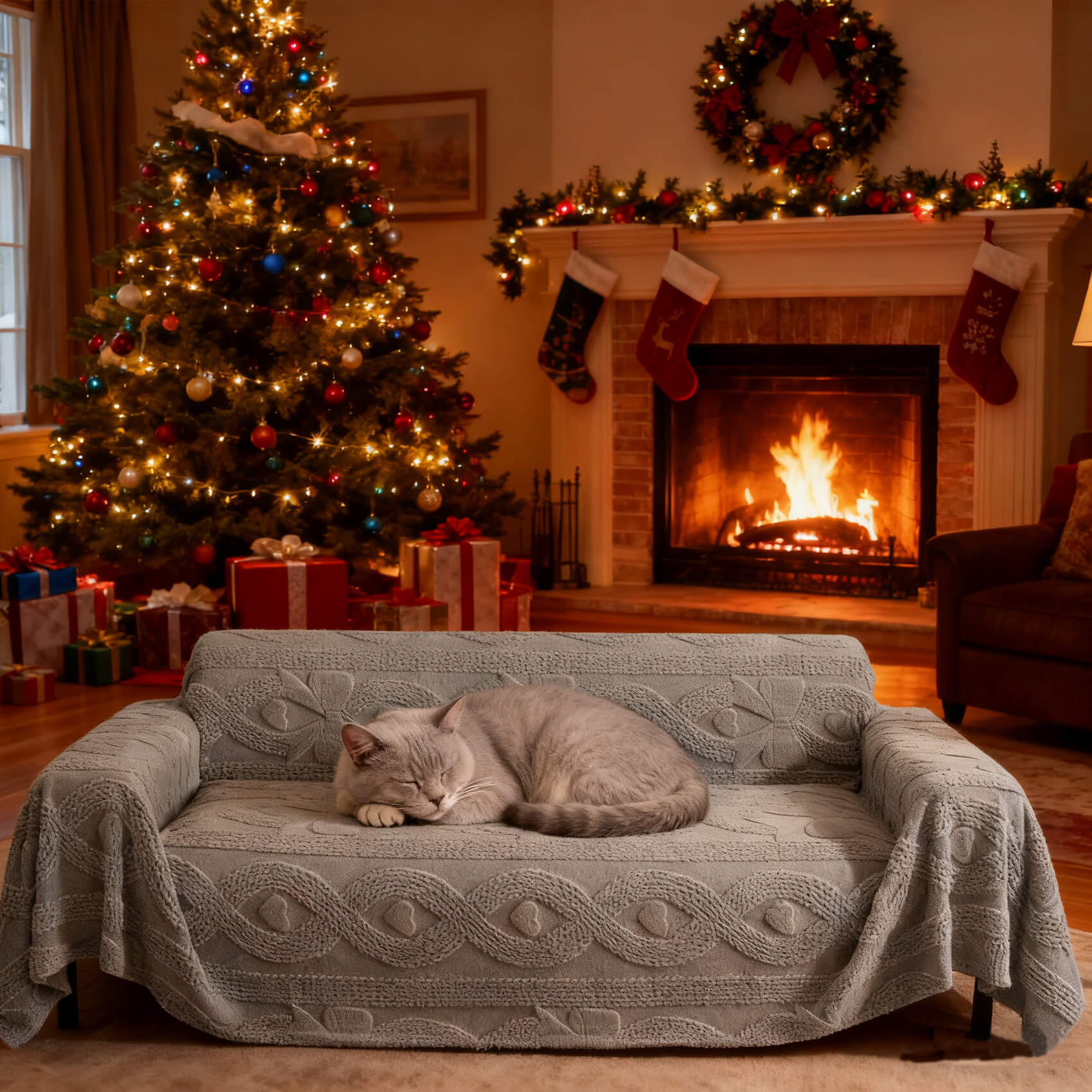 Non Slip Plush Jacquard Sofa Blanket Couch Cover| Multifunctional Furniture Protector for Pets, Slipcover for Sectional, Loveseat, Recliner, Chair, Decorative Home Decor ﻿ ﻿