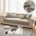 Luxury Linen Couch Cover - Soft, Washable & Non-Slip Sofa Slipcover for 3-Seater Couches | Stretchable Furniture Protector