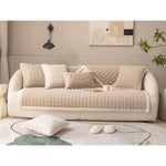 Velvet Plush Sectional Couch Cover, Anti-Slip Sofa Slipcover for Pets Kids - Furniture Protector Sofa Covers for 3 Cushion Couch Loveseat Recliner L Shaped Armrest Backrest (Only 1 Piece)