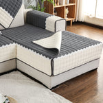 Farmhouse Rustic Sectional Couch Cover – Cotton Dog Sofa Slipcover, Soft Anti-Slip Furniture Protector for Pets ﻿ ﻿