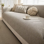 Luxury Linen Couch Cover - Soft, Washable & Non-Slip Sofa Slipcover for 3-Seater Couches | Stretchable Furniture Protector