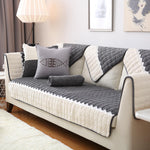 Farmhouse Rustic Sectional Couch Cover – Cotton Dog Sofa Slipcover, Soft Anti-Slip Furniture Protector for Pets ﻿ ﻿