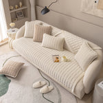 Velvet Plush Sectional Couch Cover, Anti-Slip Sofa Slipcover for Pets Kids - Furniture Protector Sofa Covers for 3 Cushion Couch Loveseat Recliner L Shaped Armrest Backrest (Only 1 Piece)