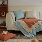 Boho Embroidery Couch Sofa Cover Cotton Quilted Non-Slip Sectional Couch Covers Sofa Slipcover for Dogs, Children, Pets Furniture Protector