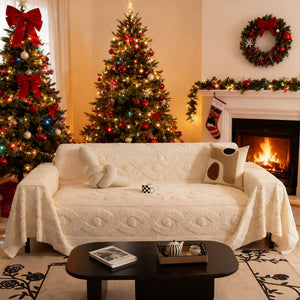 Non Slip Plush Jacquard Sofa Blanket Couch Cover| Multifunctional Furniture Protector for Pets, Slipcover for Sectional, Loveseat, Recliner, Chair, Decorative Home Decor ﻿ ﻿