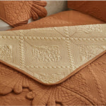 Boho Embroidery Couch Sofa Cover Cotton Quilted Non-Slip Sectional Couch Covers Sofa Slipcover for Dogs, Children, Pets Furniture Protector