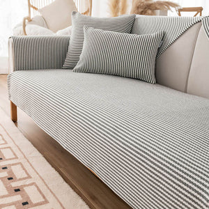 Striped cotton linen Sectional Couch Covers