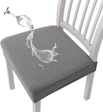 Stretch Seat Covers for Dining Room, Jacquard Waterproof Dining Chair Seat Protector Set