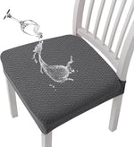 Stretch Seat Covers for Dining Room, Jacquard Waterproof Dining Chair Seat Protector Set