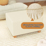 Premium Stretch Jacquard Storage Ottoman Cover, Washable Slipcover