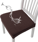 Stretch Seat Covers for Dining Room, Jacquard Waterproof Dining Chair Seat Protector Set