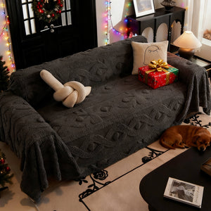 Non Slip Plush Jacquard Sofa Blanket Couch Cover| Multifunctional Furniture Protector for Pets, Slipcover for Sectional, Loveseat, Recliner, Chair, Decorative Home Decor ﻿ ﻿