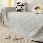 Reversible Chenille Sofa Cover, Futon Sofa Slipcover Furniture Protector, Washable Couch Cover for Kids, Dogs, Pets