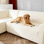 1 Piece Stretch Couch Covers for 3 Cushion Couch, Jacquard Sofa Cover with Non-Slip Elastic Bottom, Thickened Slipcover Furniture Protector for Dogs
