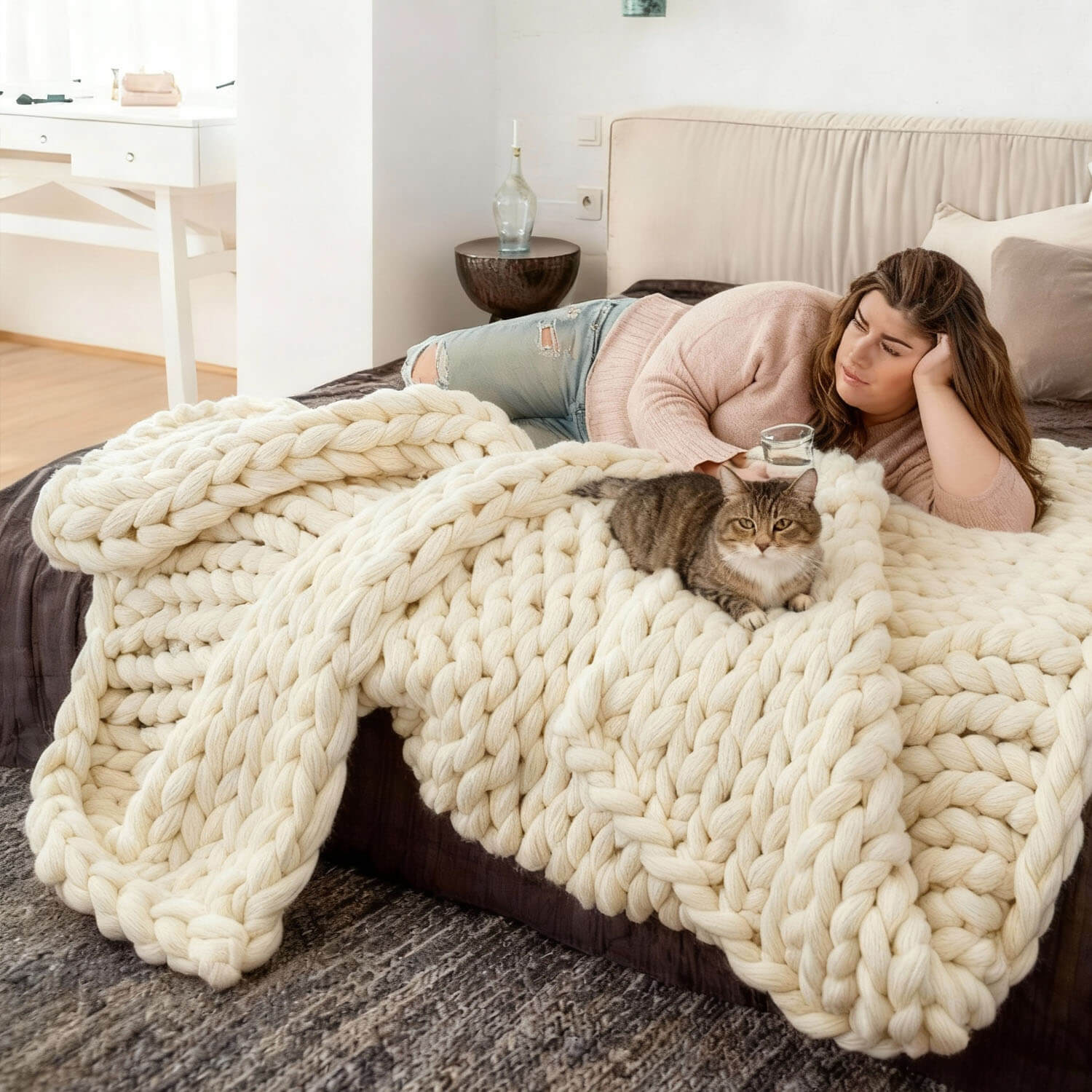 Handmade Chunky Knit Blanket