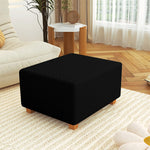 Premium Stretch Jacquard Storage Ottoman Cover, Washable Slipcover