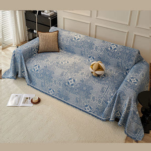 Couch Cover Sofa Cover with Tassel, Soft Chenille Boho Couch Covers Sofa Covers Washable Furniture Cover for Living Room  ﻿