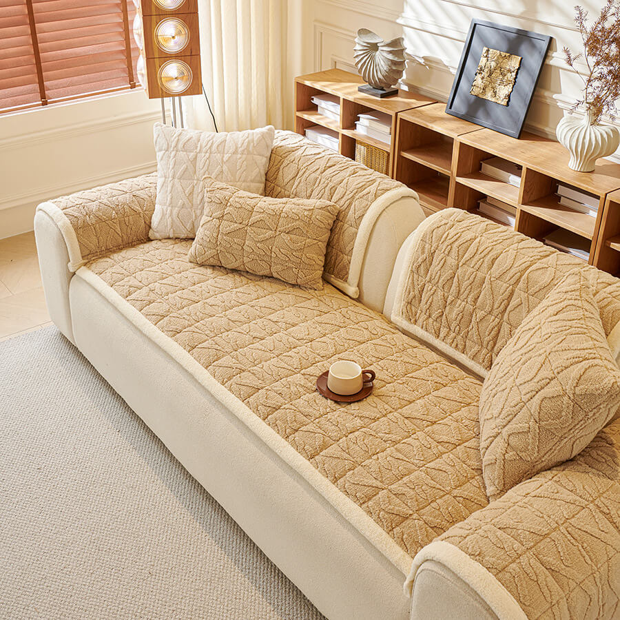 Sofa Cover Fuzzy Couch Cover for Pet, Couch Covers for Dogs Washable Non-Slip Sofa Slipcover Cushion Protector Pets Friendly Mat Bed ﻿