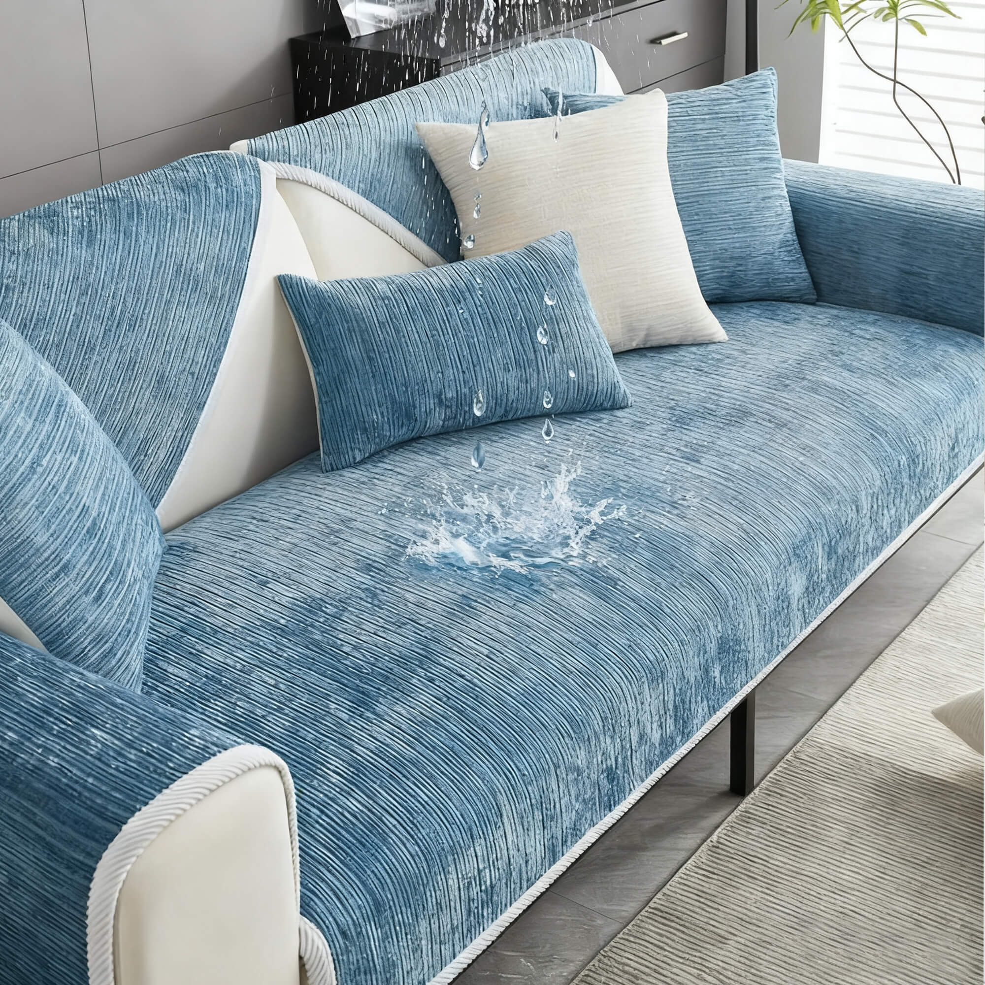 Pet Proof Sofa Cover, Waterproof & Scratch Resistant Couch Protector for Dogs Cats, Non-Slip Chenille Fabric ﻿ ﻿