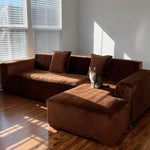 Velvet Plush Corner Sectional Corner Sofa Covers , Stretch Sofa Slipcover