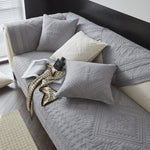 Boho Embroidery Couch Sofa Cover Cotton Quilted Non-Slip Sectional Couch Covers Sofa Slipcover for Dogs, Children, Pets Furniture Protector