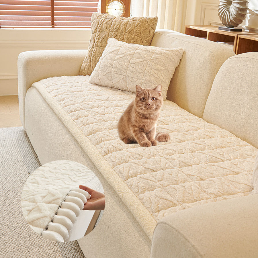 Sofa Cover Fuzzy Couch Cover for Pet, Couch Covers for Dogs Washable Non-Slip Sofa Slipcover Cushion Protector Pets Friendly Mat Bed ﻿