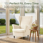 Wing Chair Slipcovers Printed Wingback Chair Covers  Wingback Armchair Slipcover Stretch Chair Slip Covers Washable Armchair Protector Cover for Living Room and Bedroom