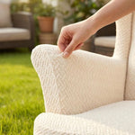 Wing Chair Slipcovers Printed Wingback Chair Covers  Wingback Armchair Slipcover Stretch Chair Slip Covers Washable Armchair Protector Cover for Living Room and Bedroom