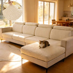 Stretch Washable Sectional Slipcovers - Non Slip L Shaped Sofa Cover with Soft Fabric, Furniture Protector
